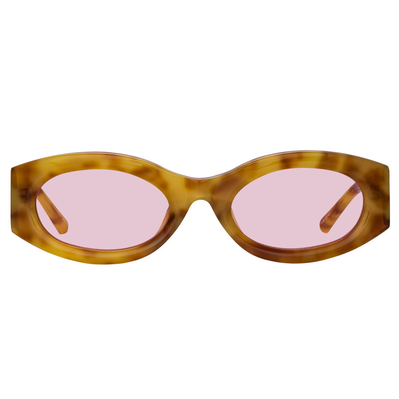 Berta Oval Sunglasses in Tortoiseshell and Pink - 1