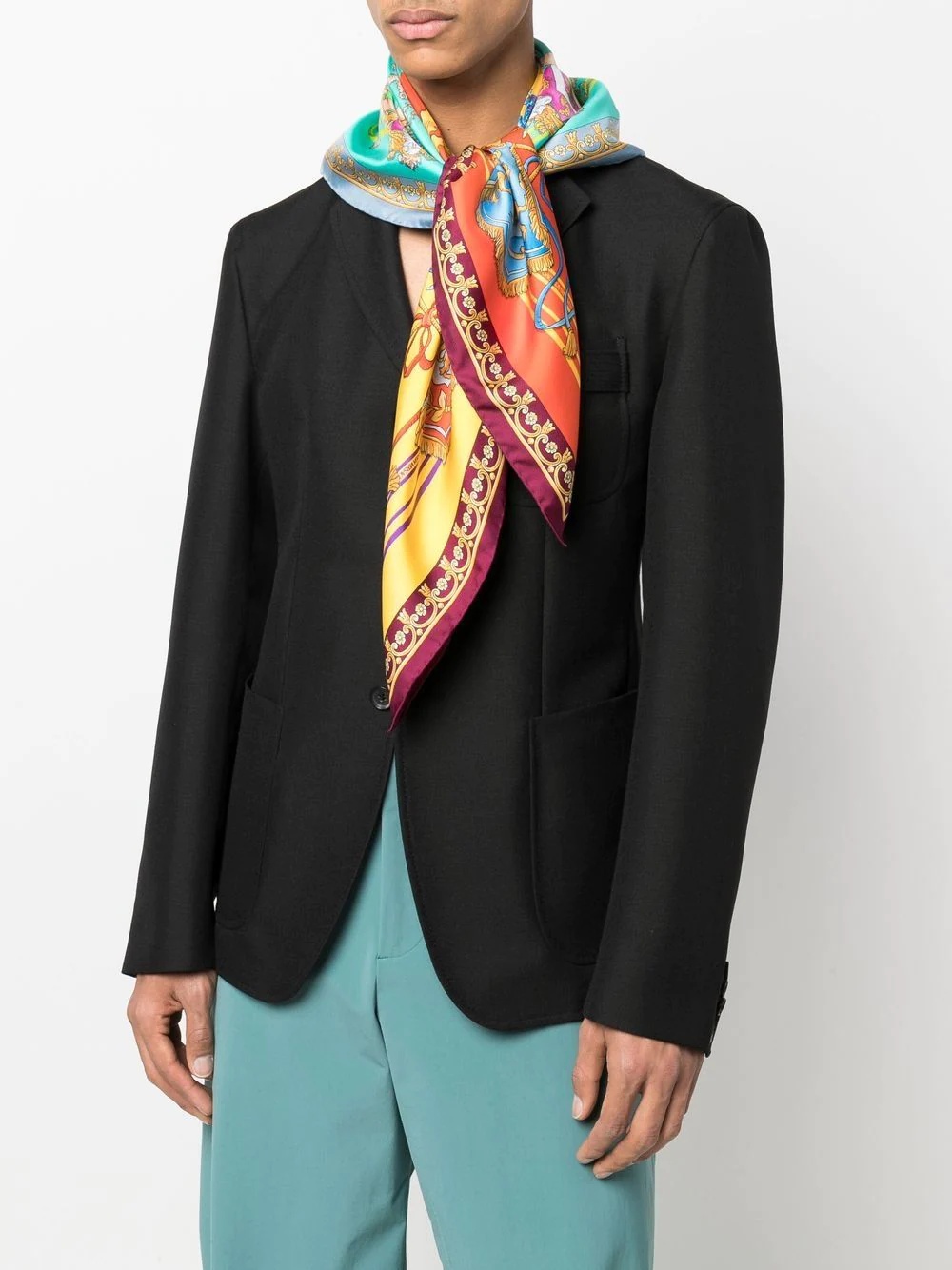 graphic-print silk scarf - 2