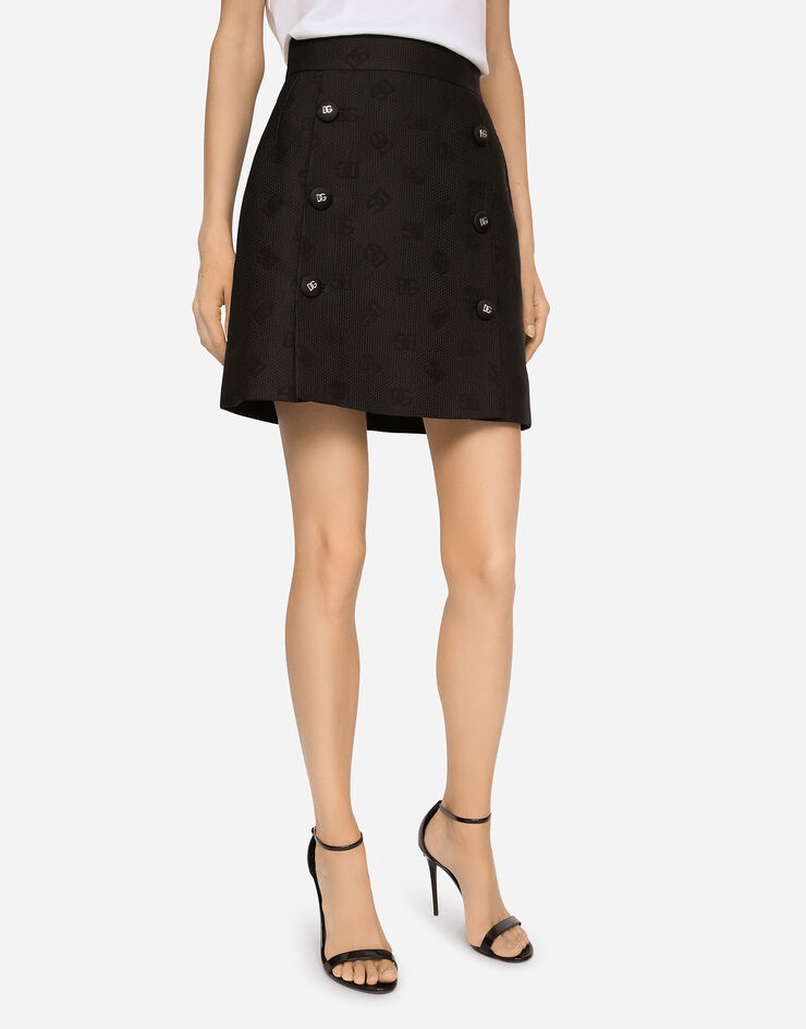 Jacquard miniskirt with all-over DG logo - 2