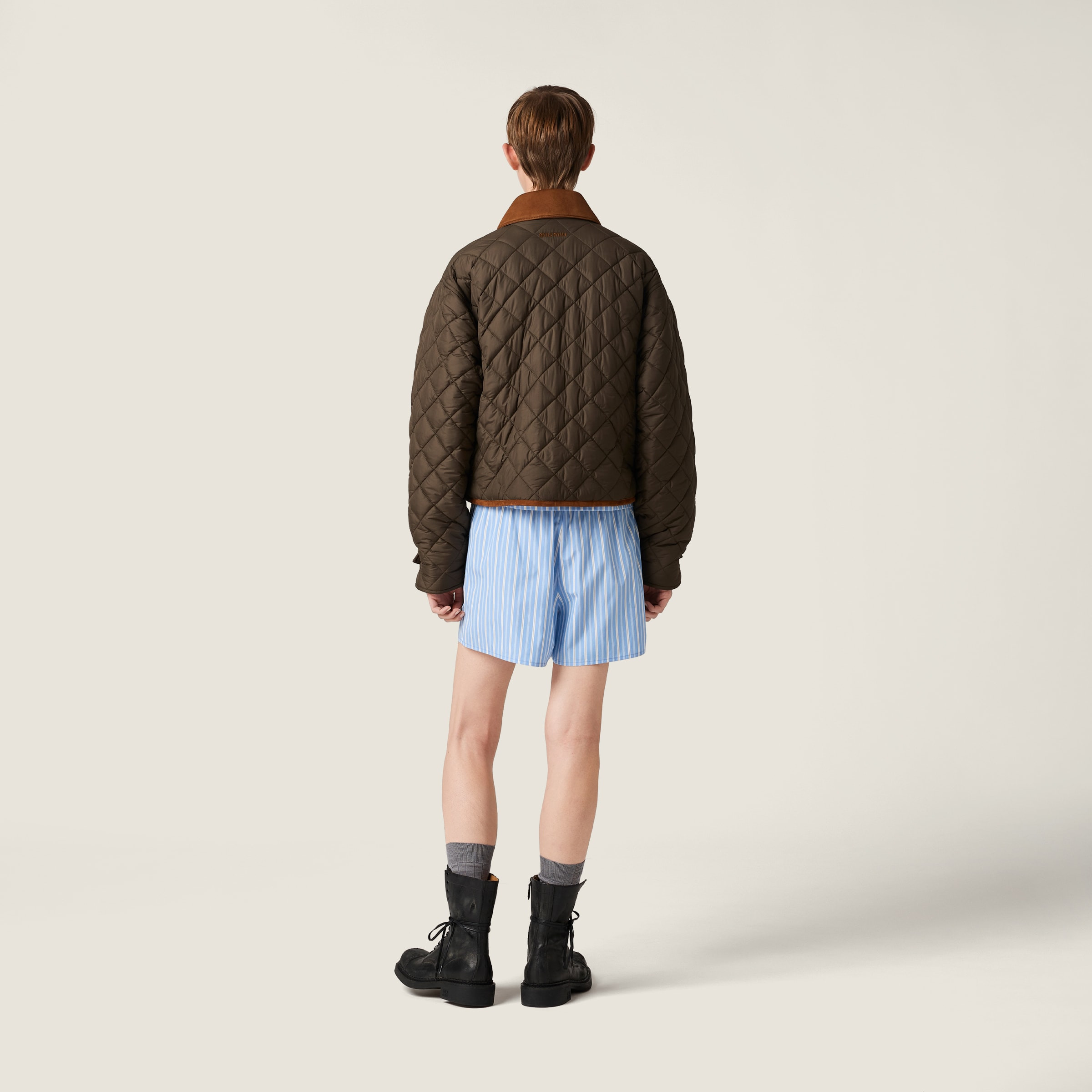 Quilted technical pongé blouson jacket - 3