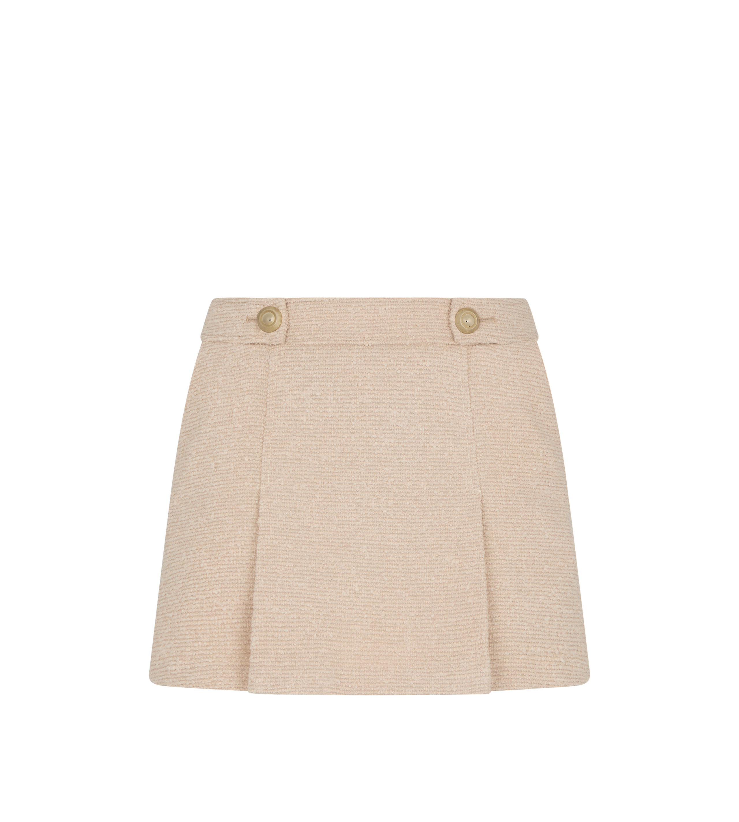 VIRGIN WOOL BOUCLE' PLEATED MINI SKIRT - 1