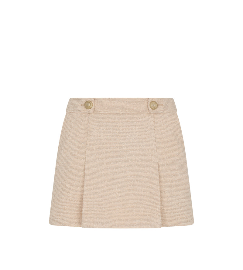 VIRGIN WOOL BOUCLE' PLEATED 미니 스킨 - 1