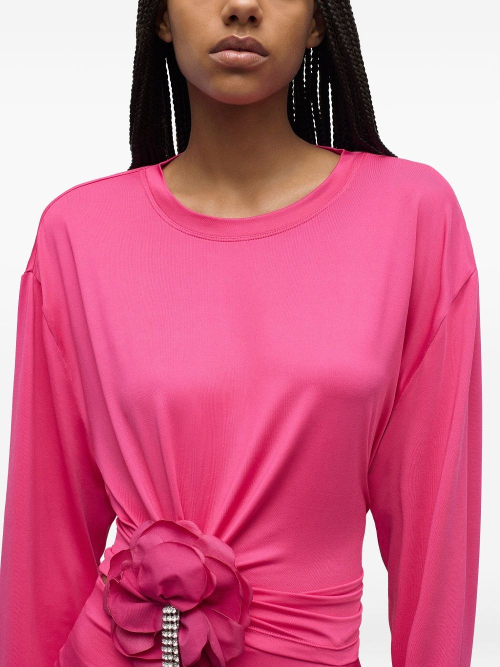 crystal-flower draped top - 4