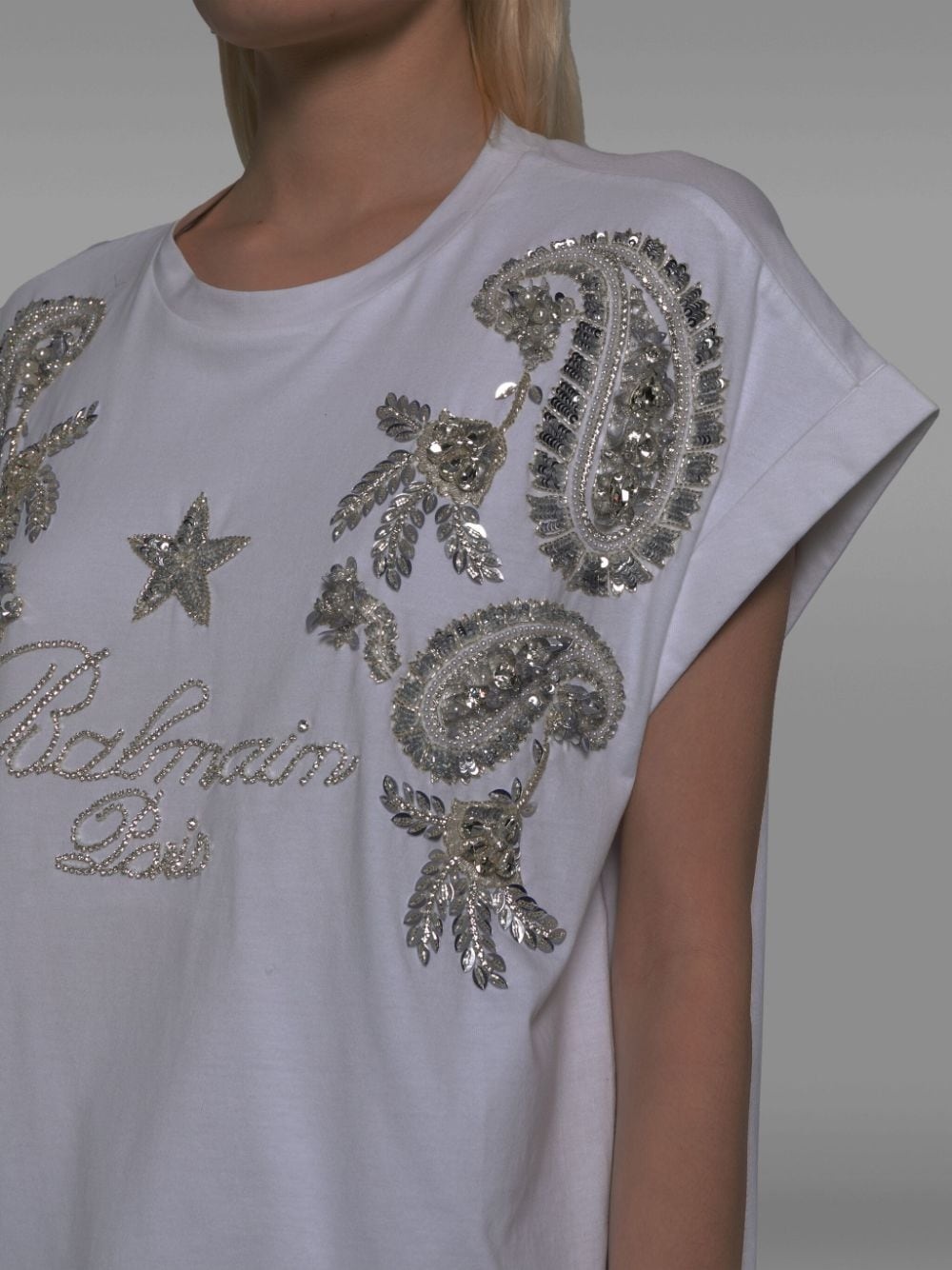 crystal-embellished cotton T-shirt - 5