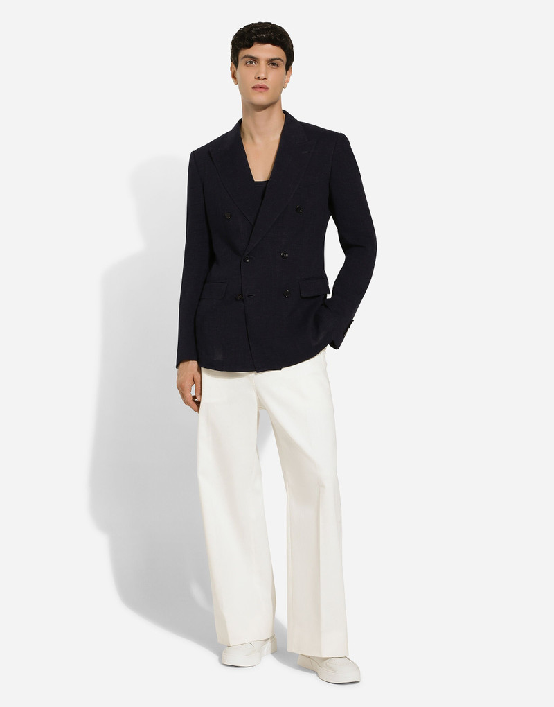 Dolce & Gabbana Double-breasted pinstripe linen Sicilia-fit jacket outlook