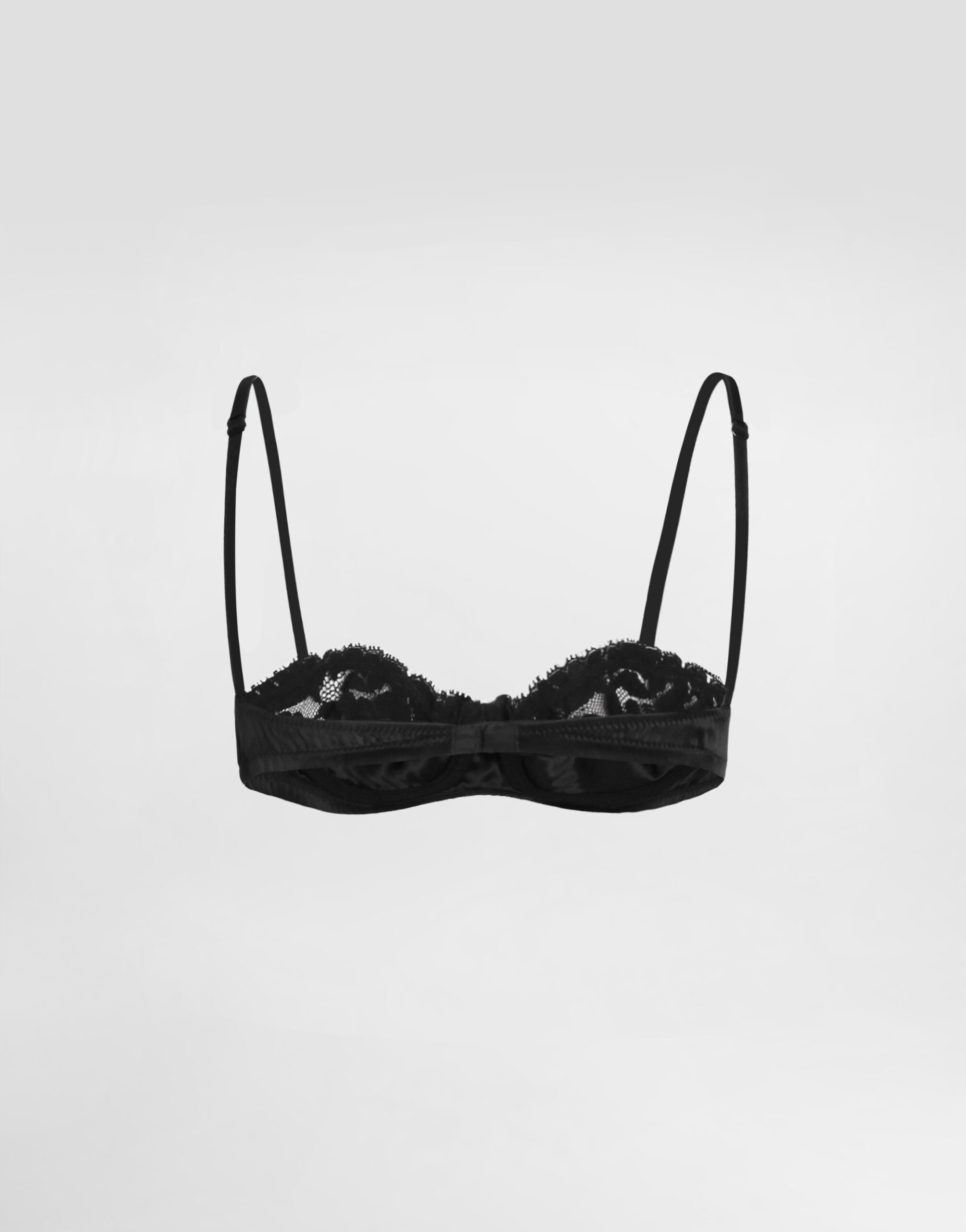 Satin and lace balconette bra - 2