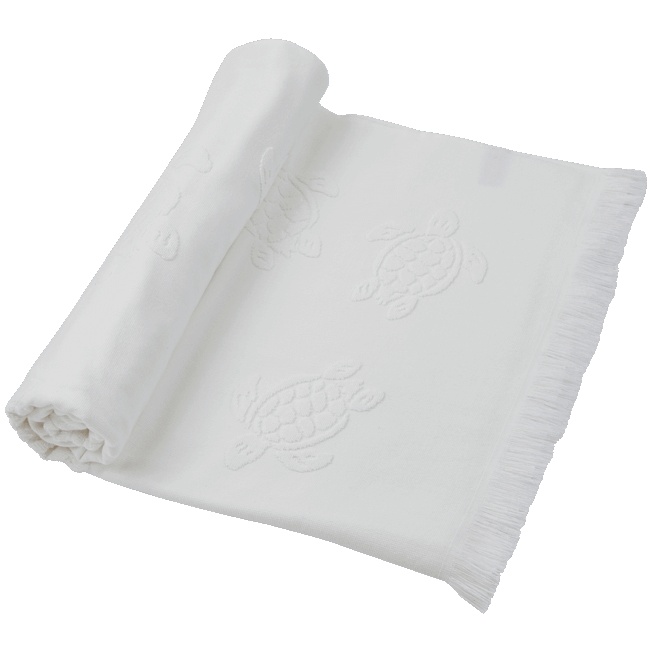 Beach Fouta in Organic Cotton Turtles Jacquard - 3