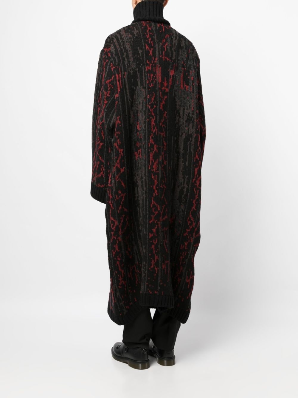 patterned high-neck coat - 4
