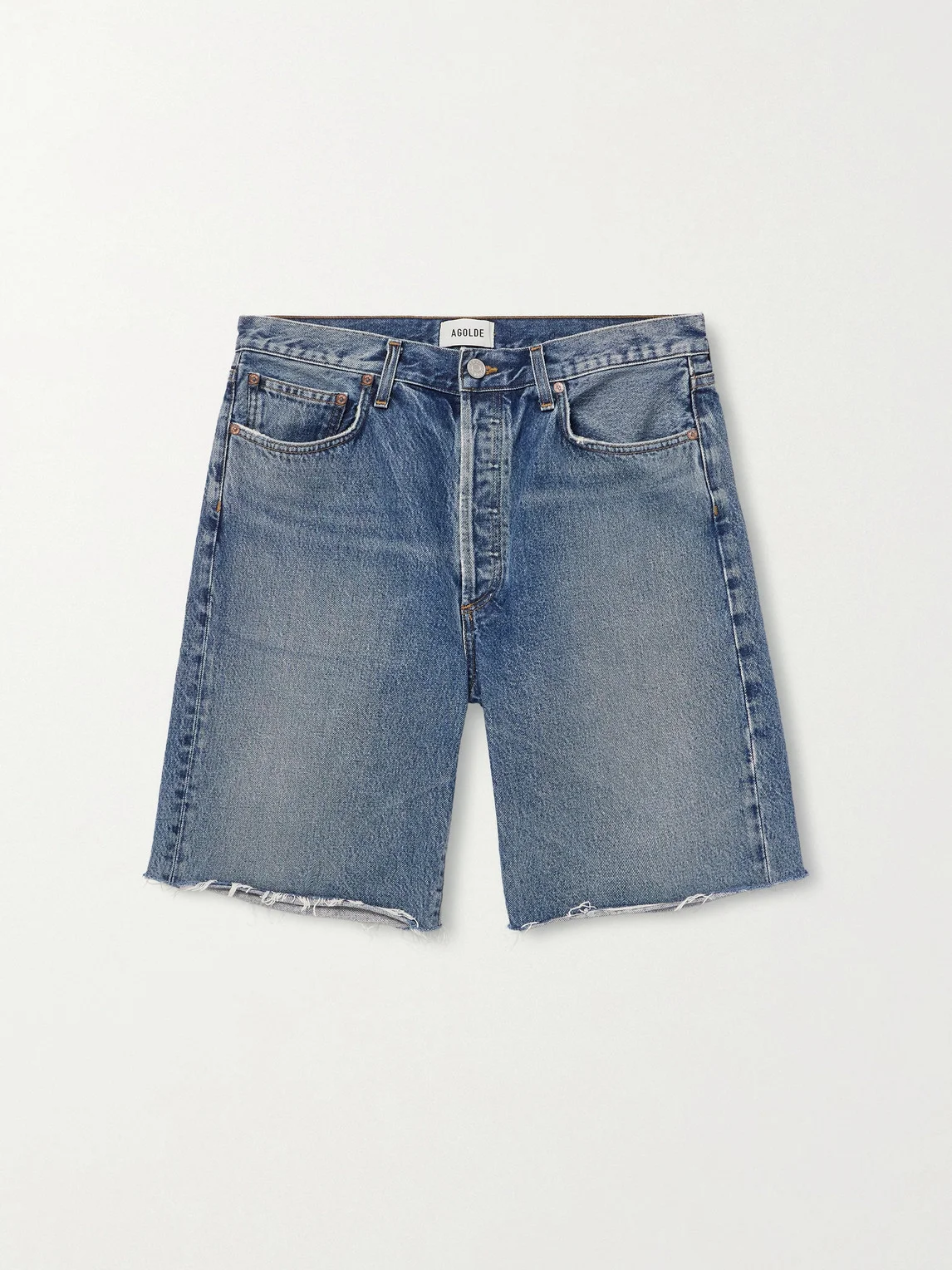 Anson Straight-Leg Frayed Denim Shorts - 1