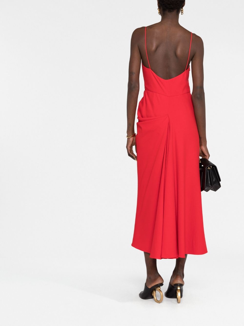 draped mid-length dress - 6