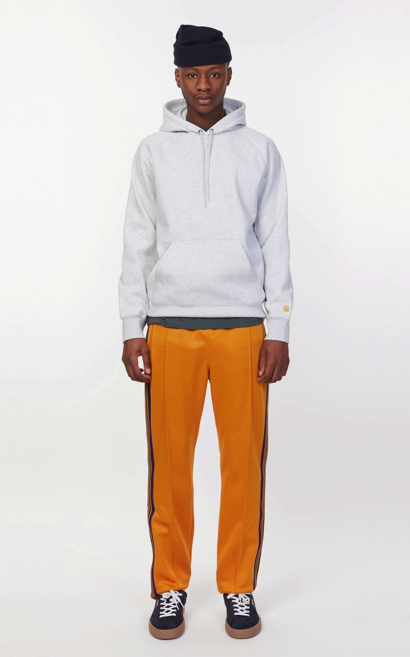 HOODED CHASE SWEATSHIRT ASH HEATHER/GOLD - 2