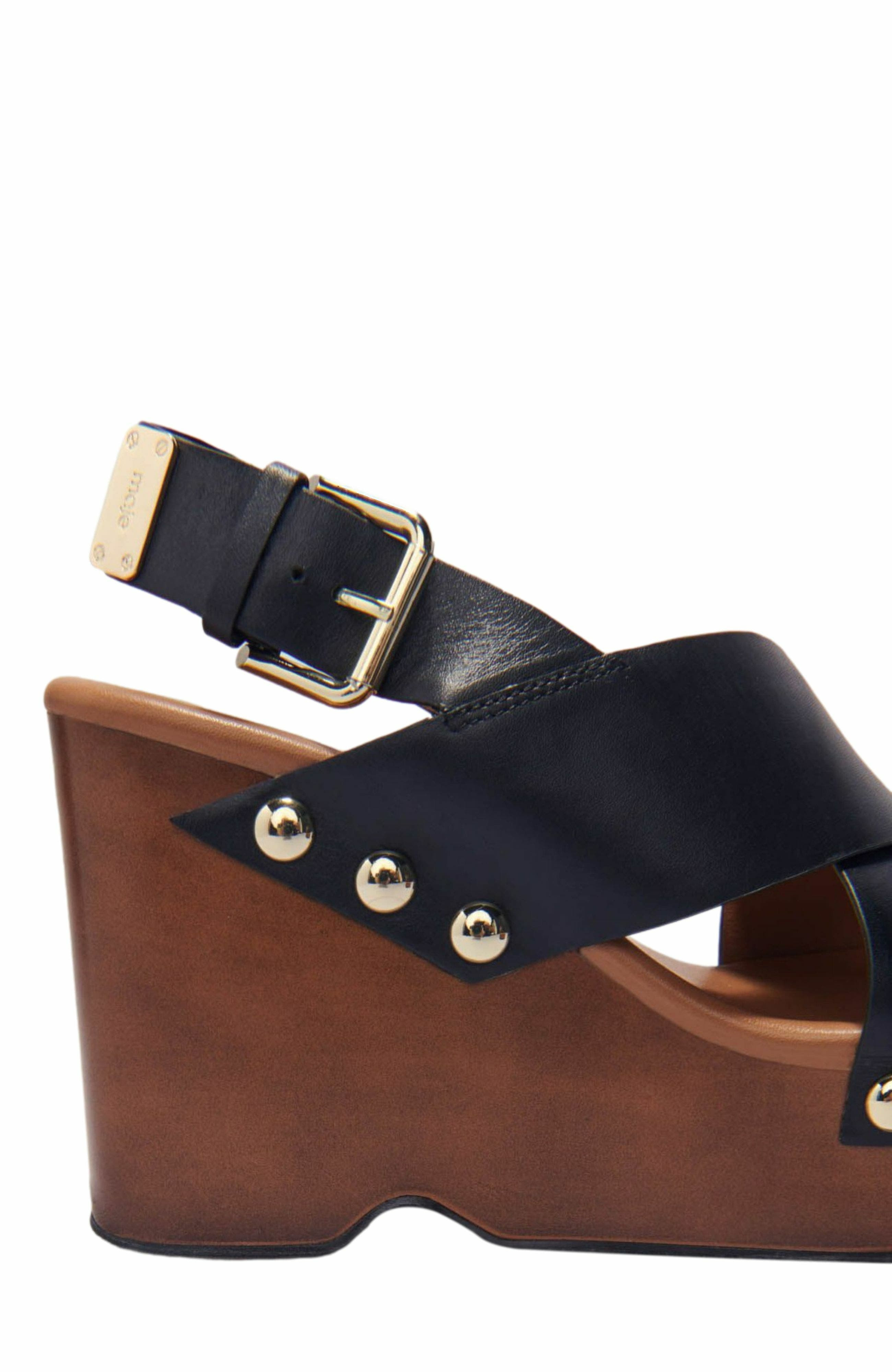 maje Leather platform sandals in Black at Nordstrom - 5