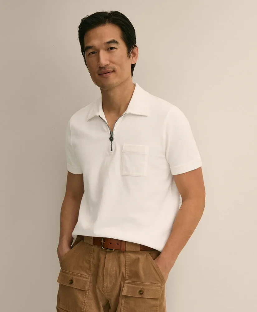 Cotton Sueded-Jersey Quarter-Zip - 1