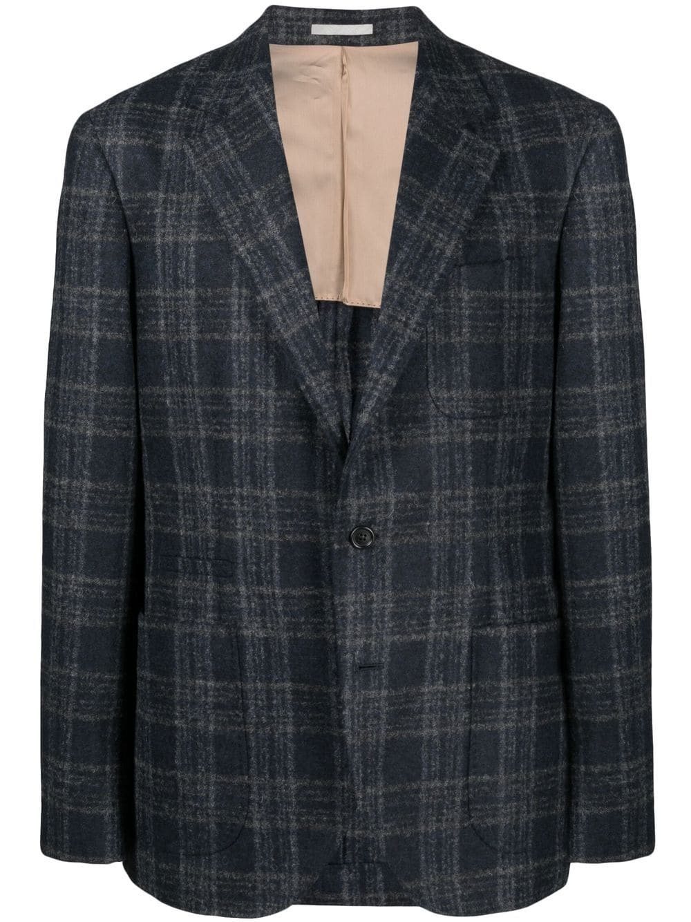 check-print single-breasted blazer - 1