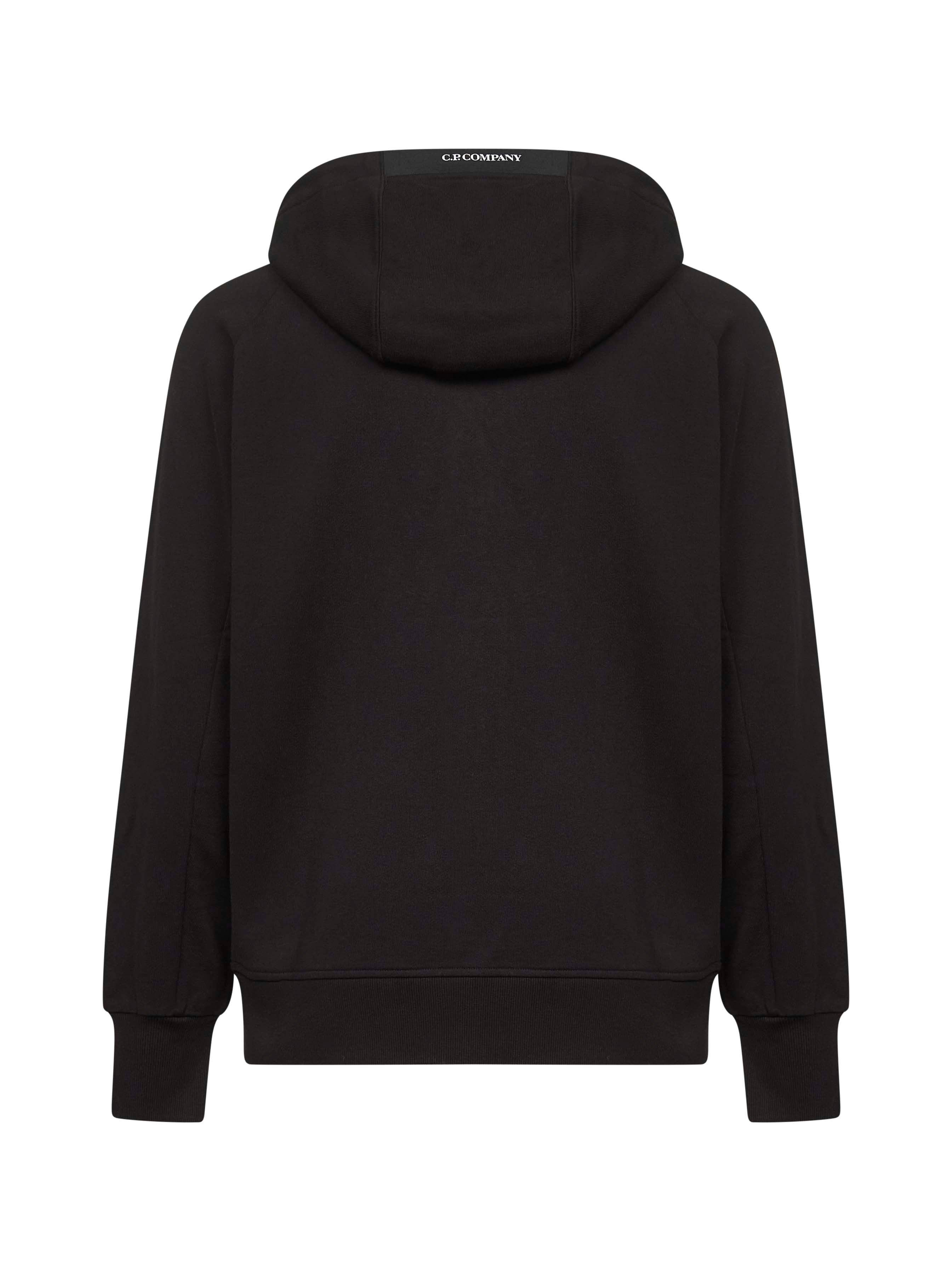 Black Diagonal Raised Fleece zip-up hoodie - 2
