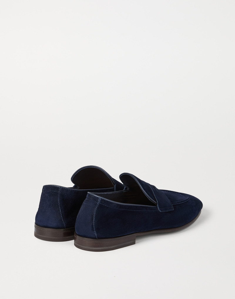 Brunello Cucinelli Suede soft penny loafers outlook