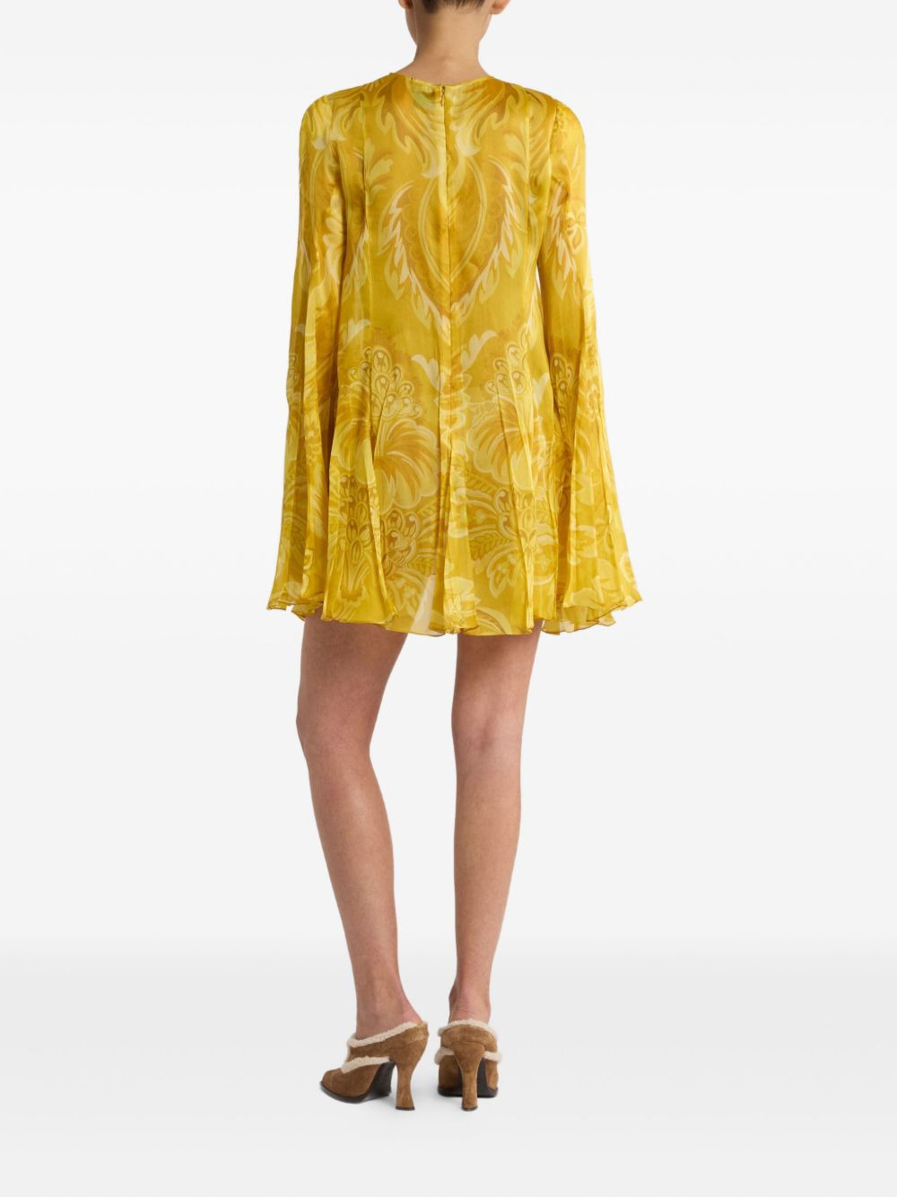 floral-print pleated mini dress - 3