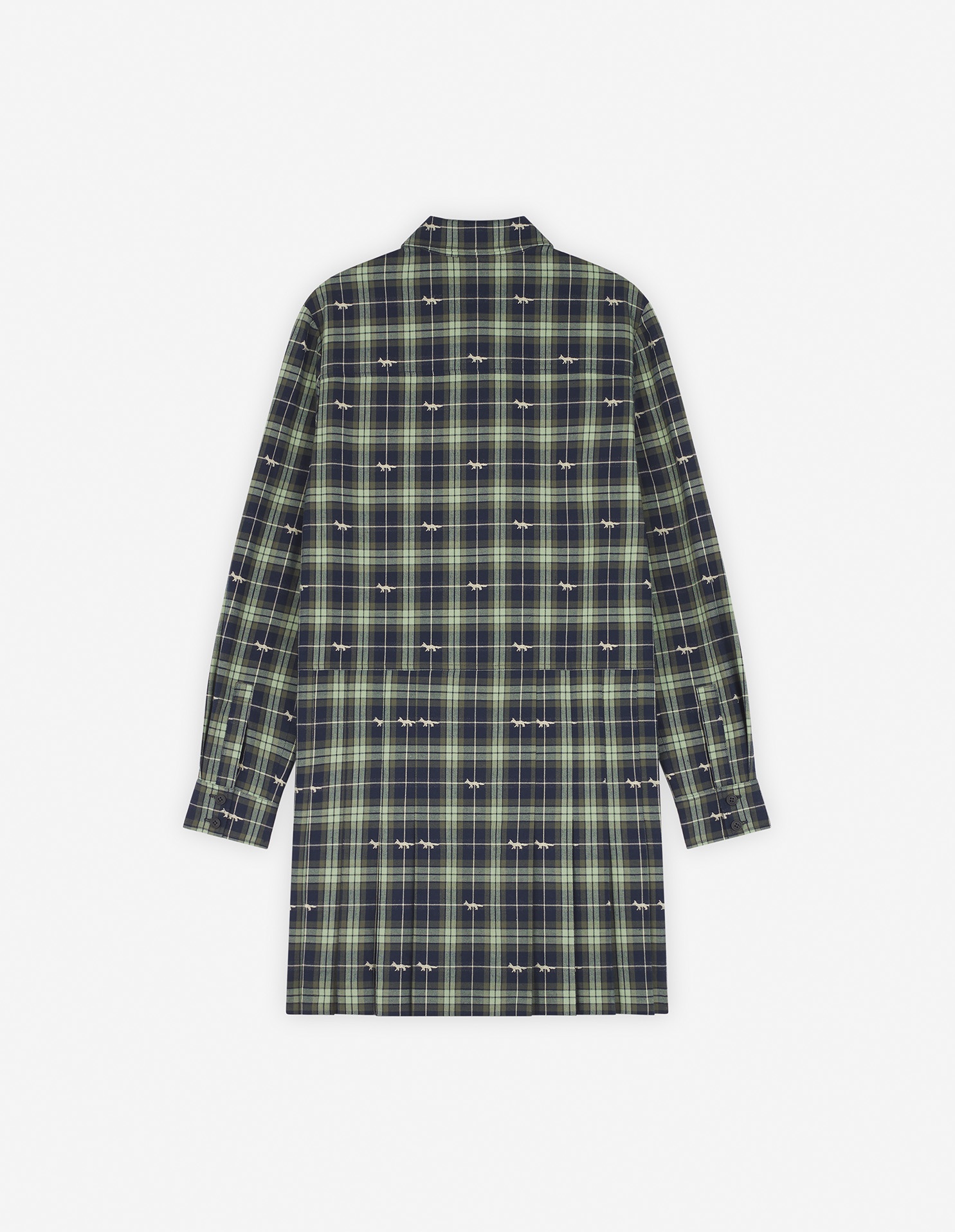 PLEATED MINI SHIRT DRESS - 7