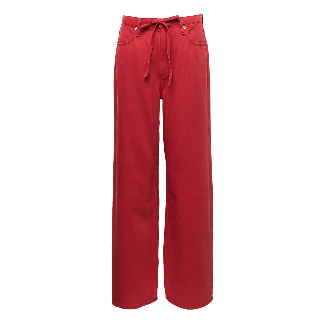 Phoebe Drawstring Wide Jeans - 1