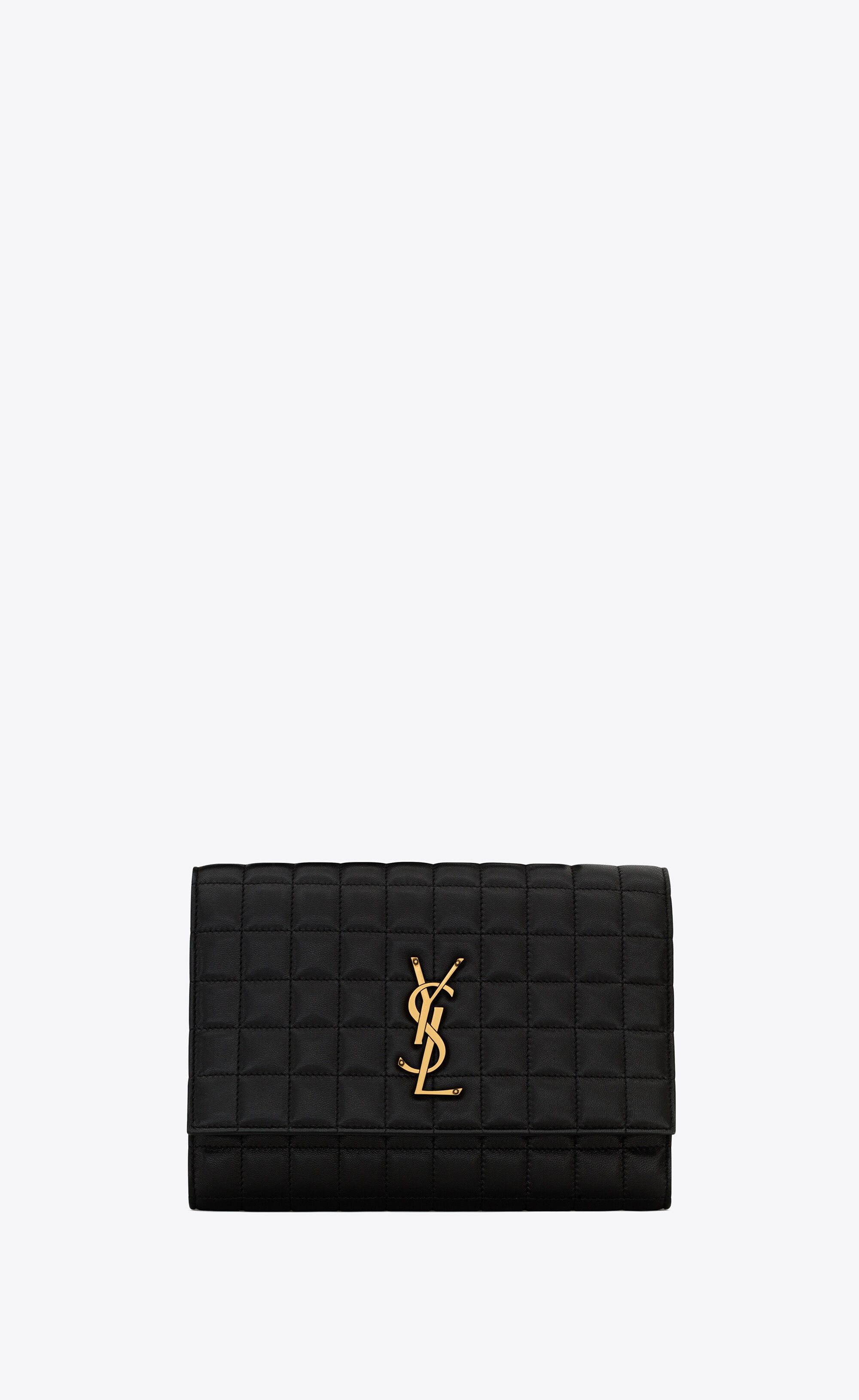 Cassandre Matelasse Leather Pouch in Black - Saint Laurent