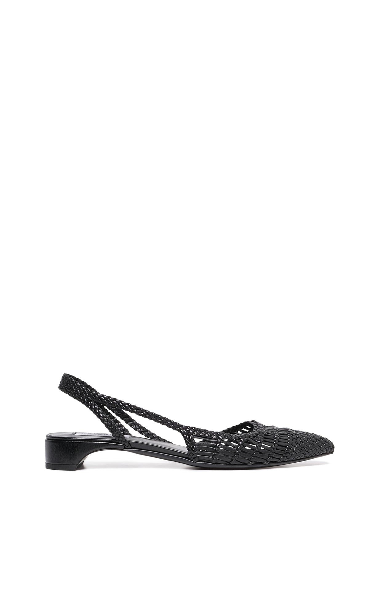 Perro Braided Slingback Shoe in Black Leather - 1