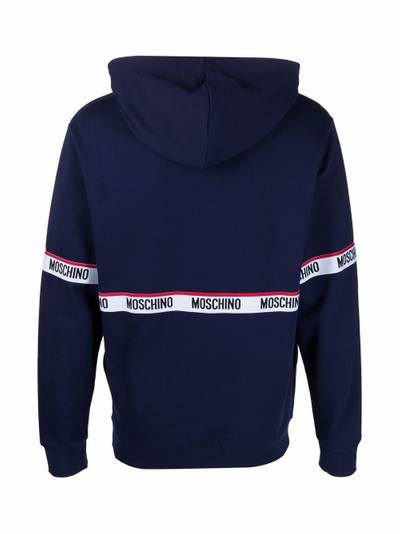 Moschino logo-print trim hoodie outlook