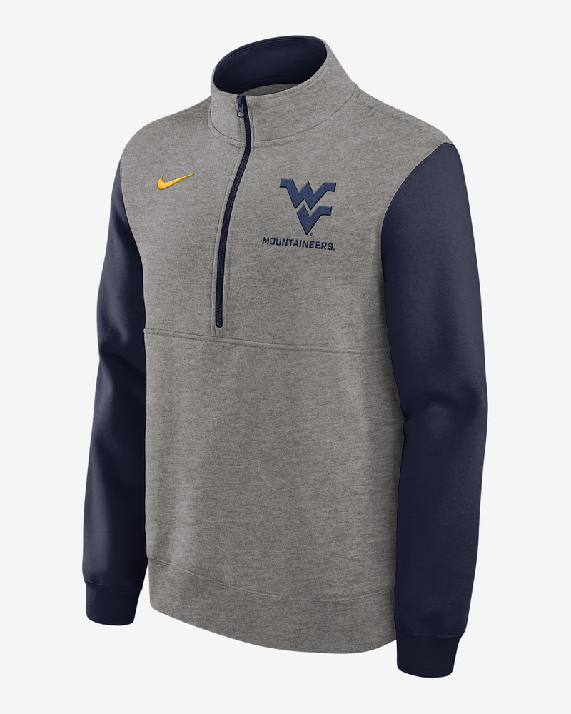 West Virginia Club Men's Nike College 1/2-Zip Crew 1