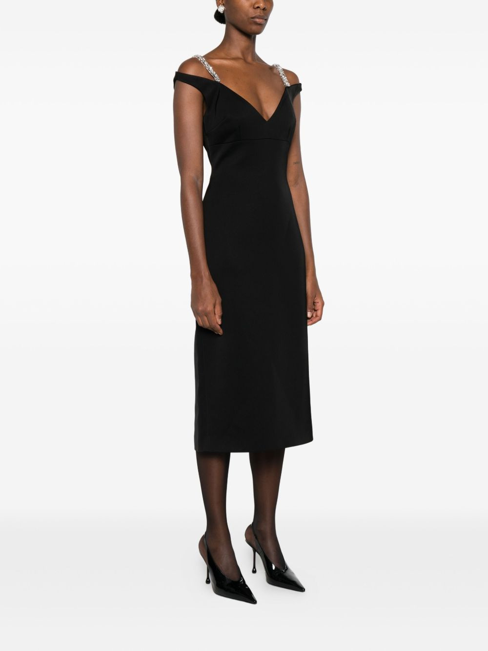 crystal-embellished midi dress - 3