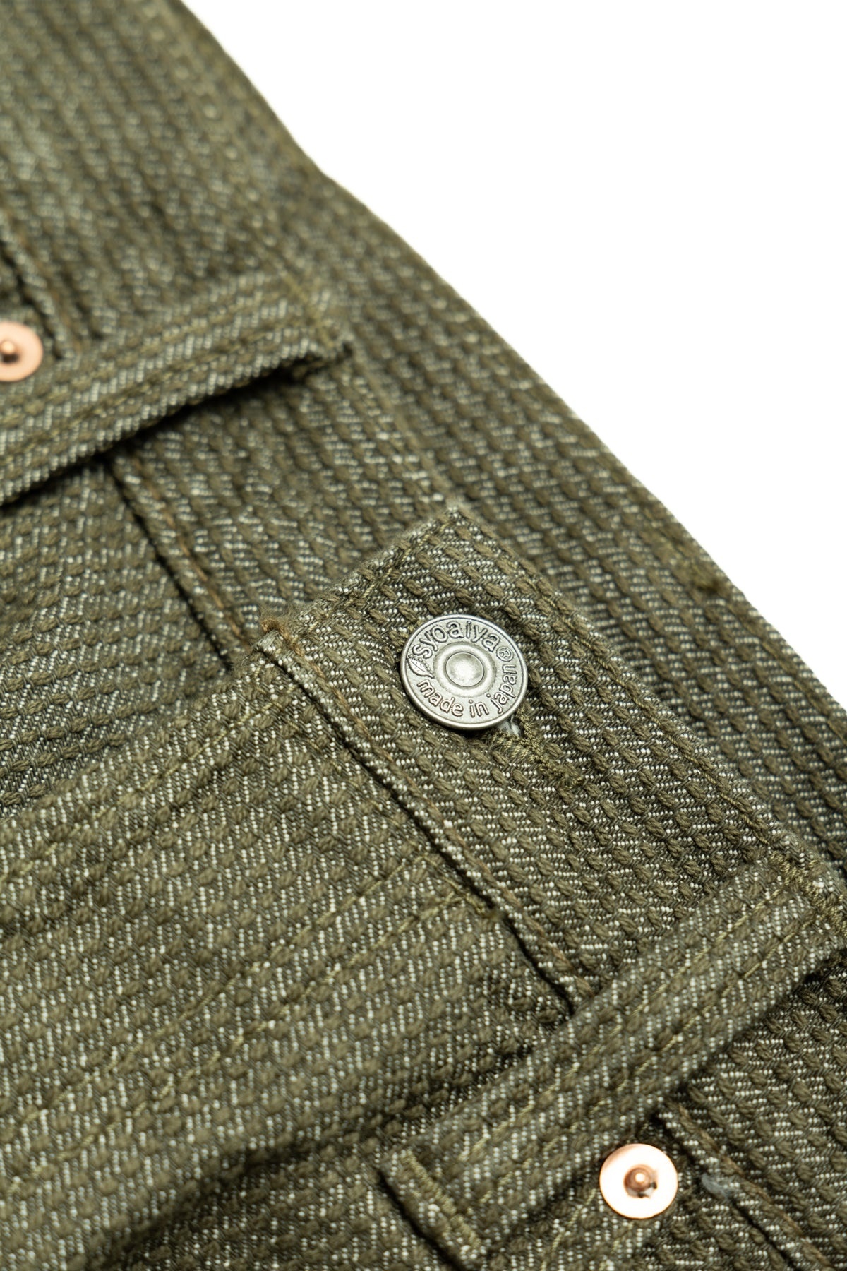 1170-2-OLV Sashiko 5P Pants Relax Tapered - Olive x Olive - 10