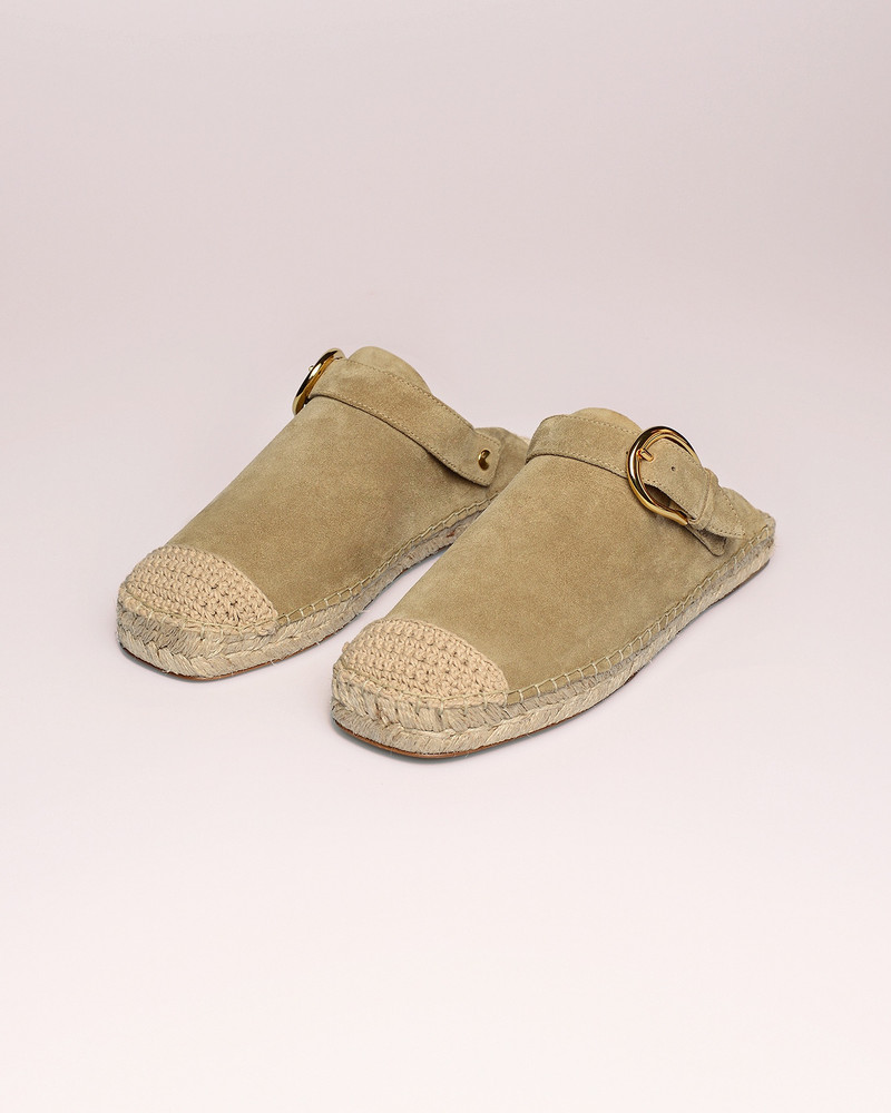 HARREL - Cow suede contrast-toe espadrilles - Sand 1