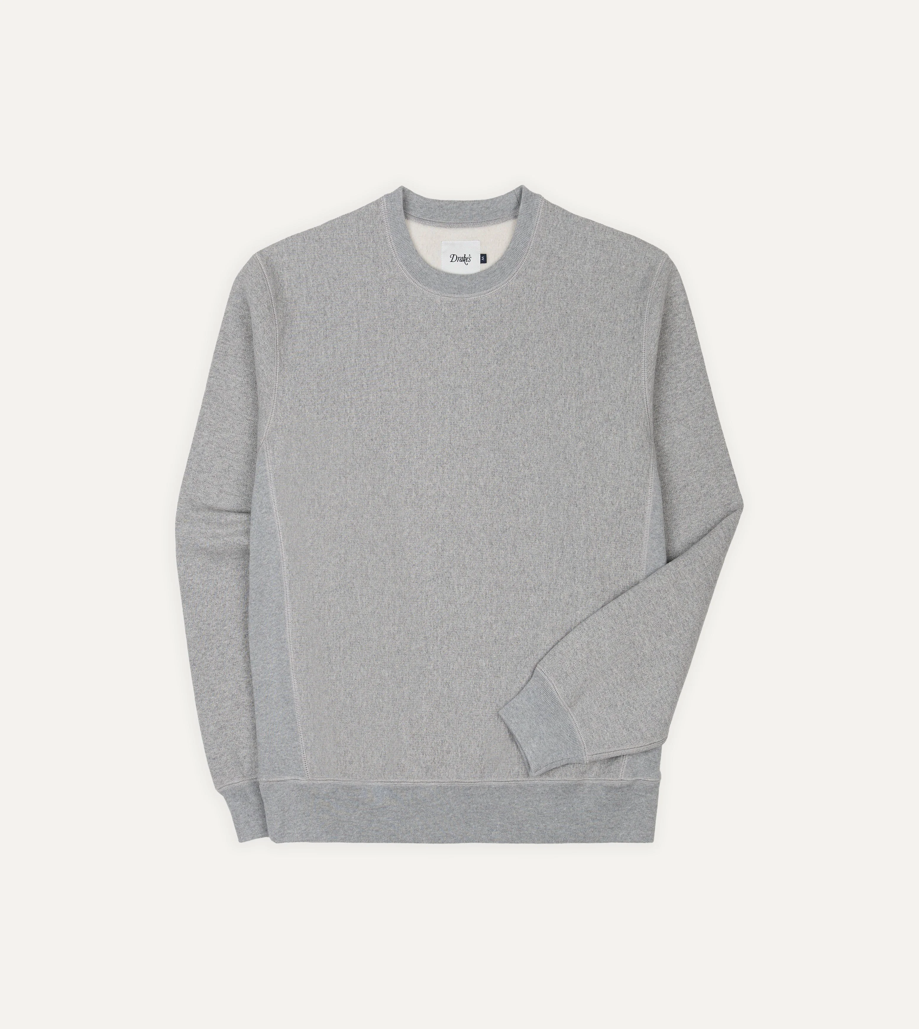Grey Melange Cotton Reverse Weave Sweatshirt - 1