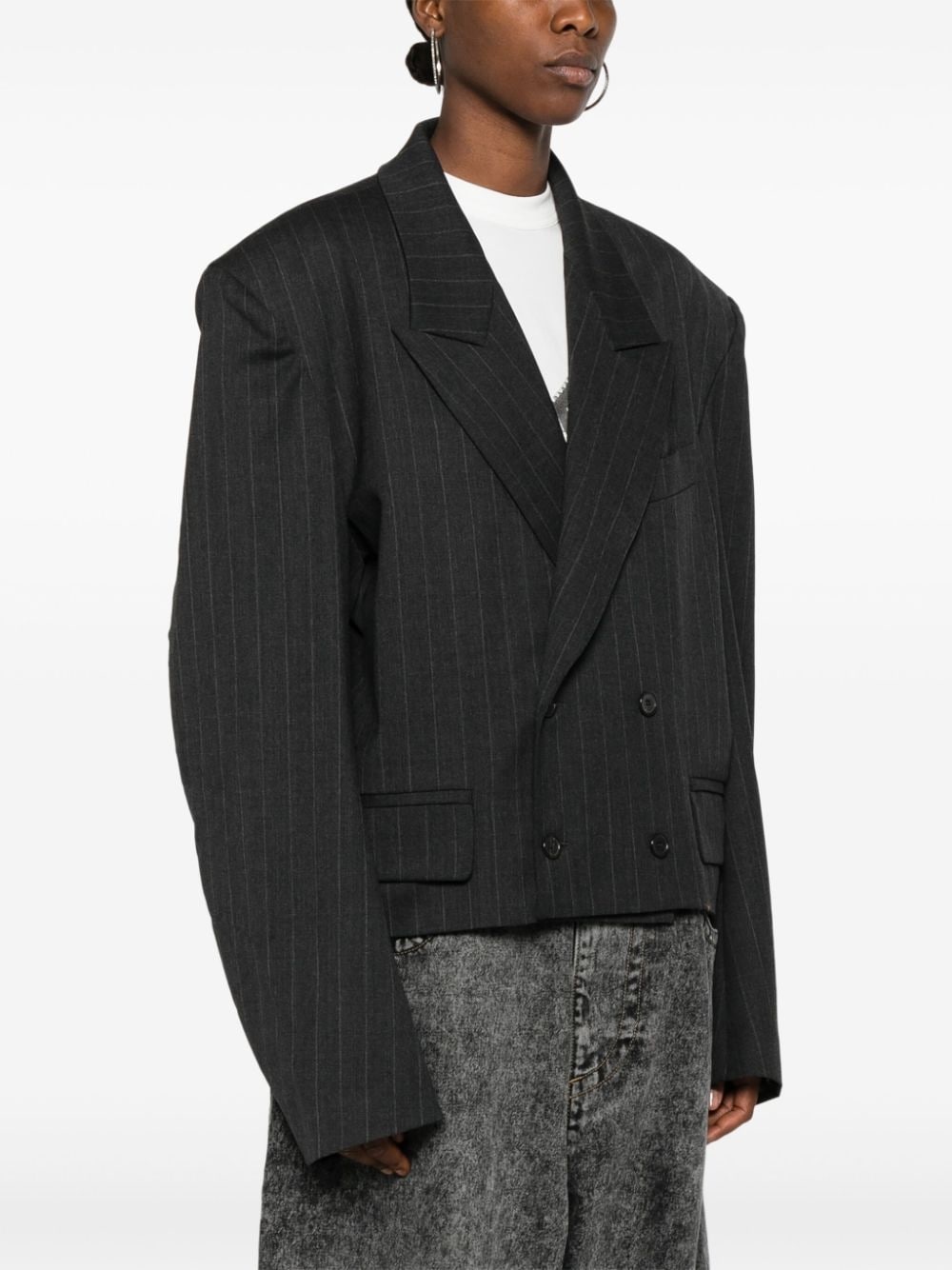 pinstripe blazer - 3