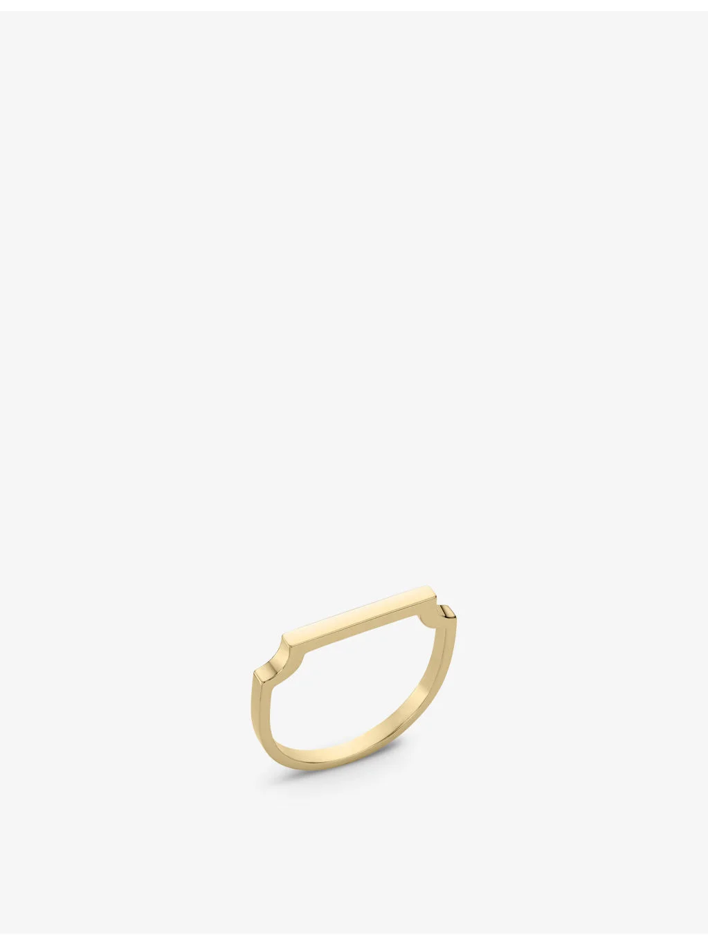 Signature Thin 18ct yellow gold-plated vermeil sterling silver ring - 1
