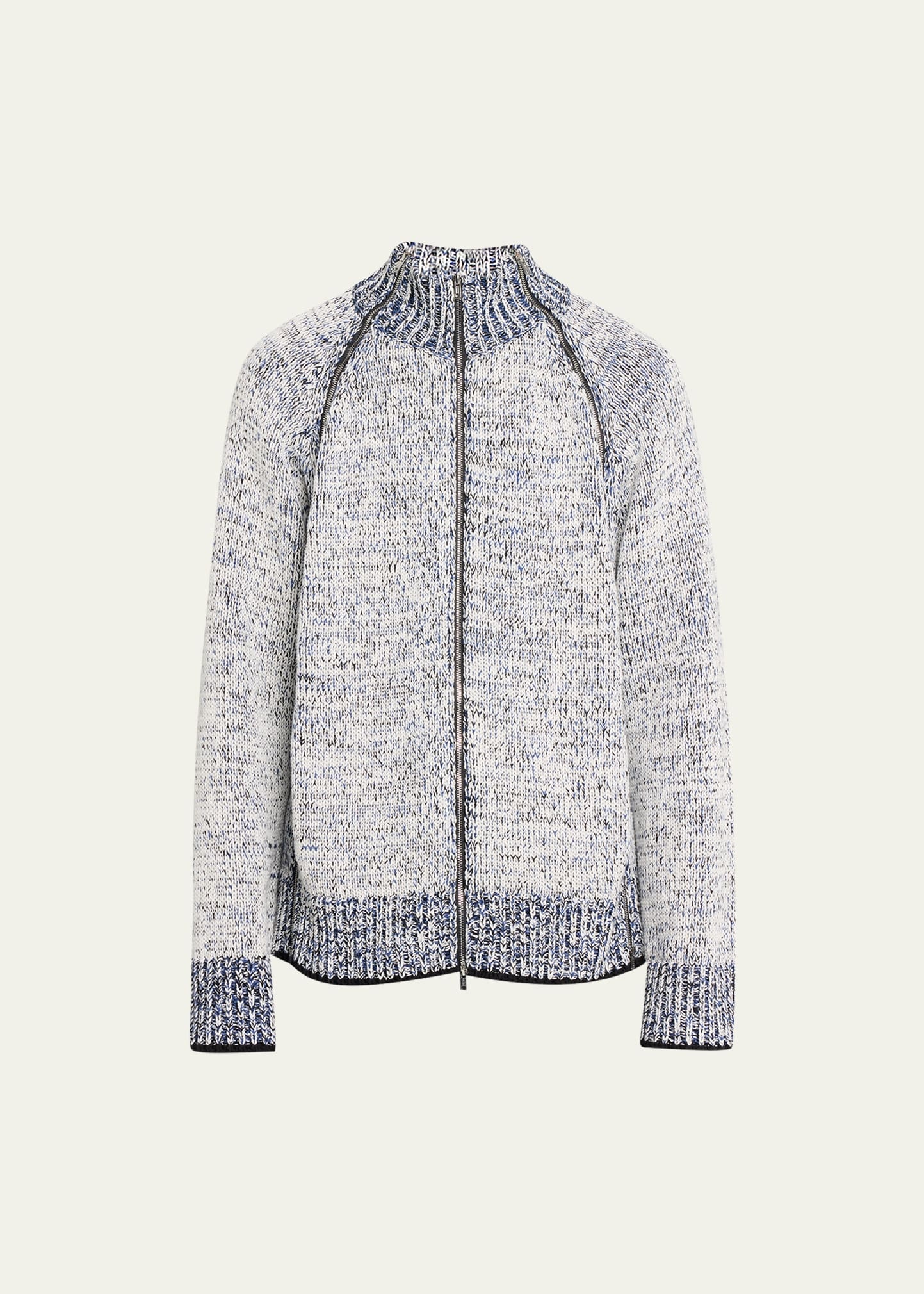 Men's Marled Full-Zip Cardigan Sweater - 1