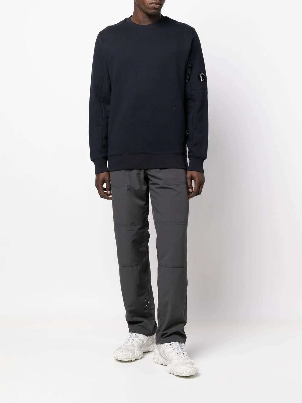 Lens-detail crew neck jumper - 2