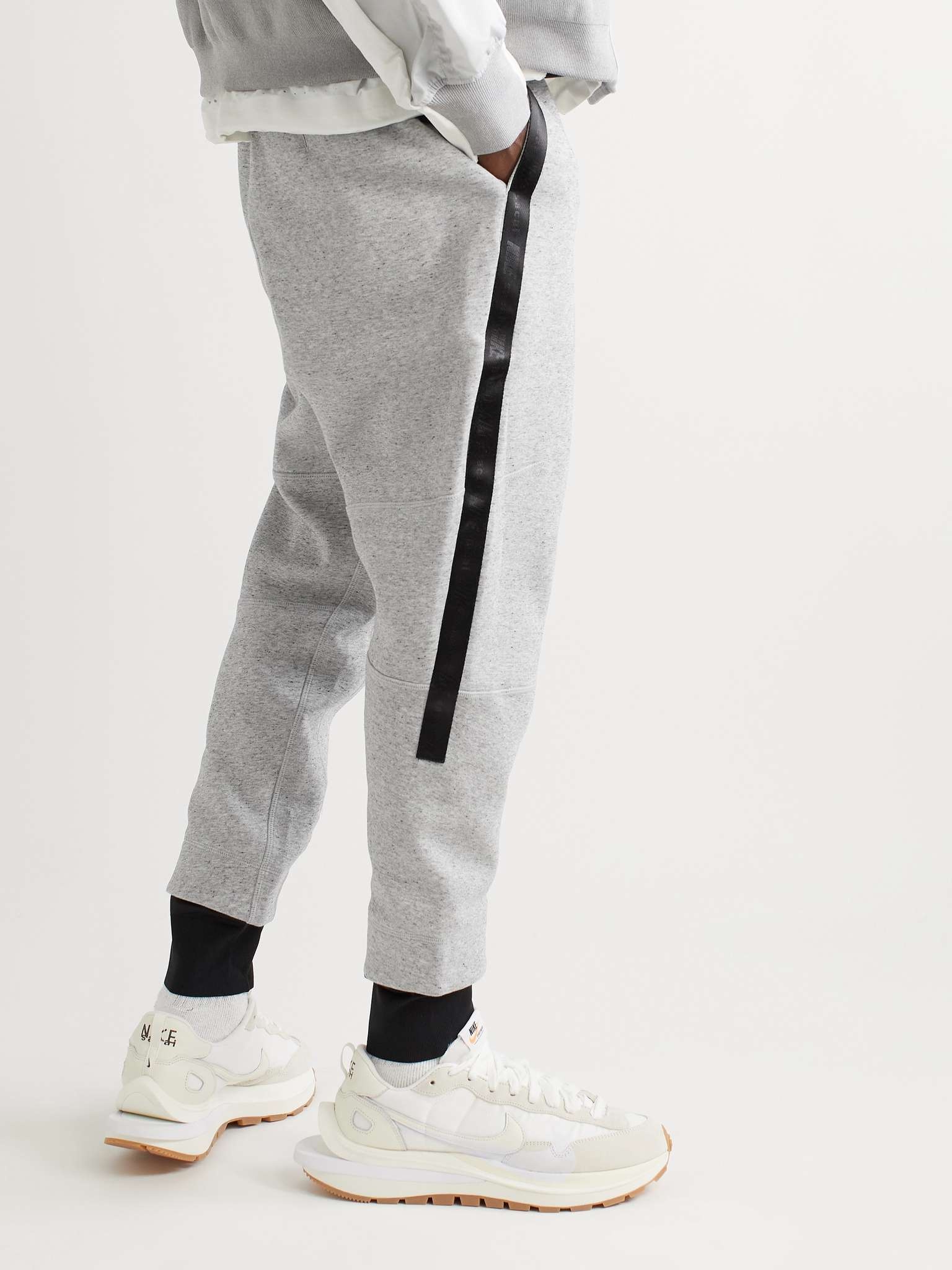 + Sacai Tapered Shell-Trimmed Cotton-Blend Jersey Sweatpants - 4