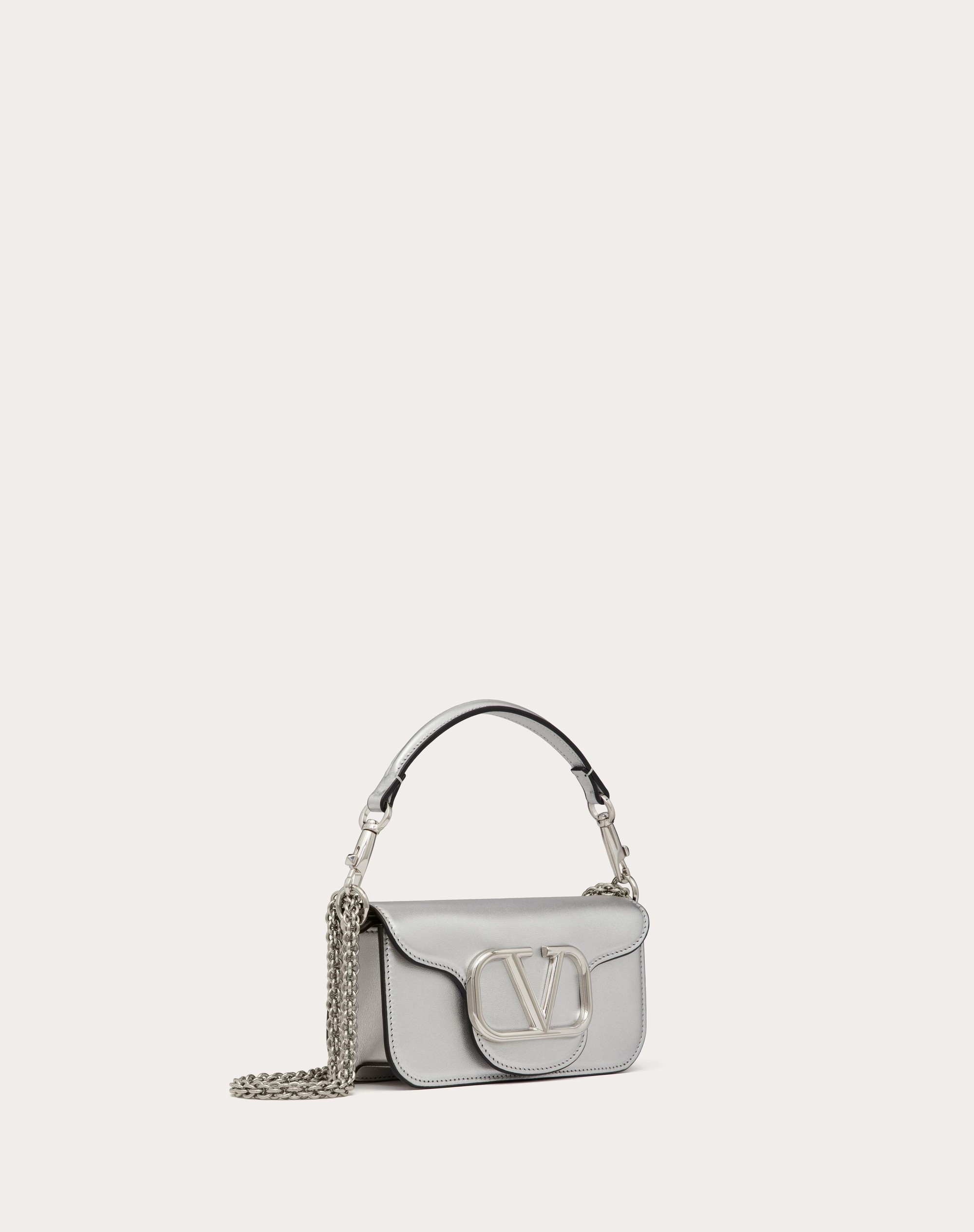 SMALL VALENTINO GARAVANI LOCÒ METALLIC CALFSKIN SHOULDER BAG - 3