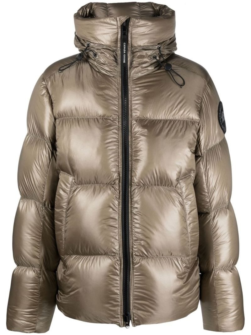 logo-patch padded jacket - 1