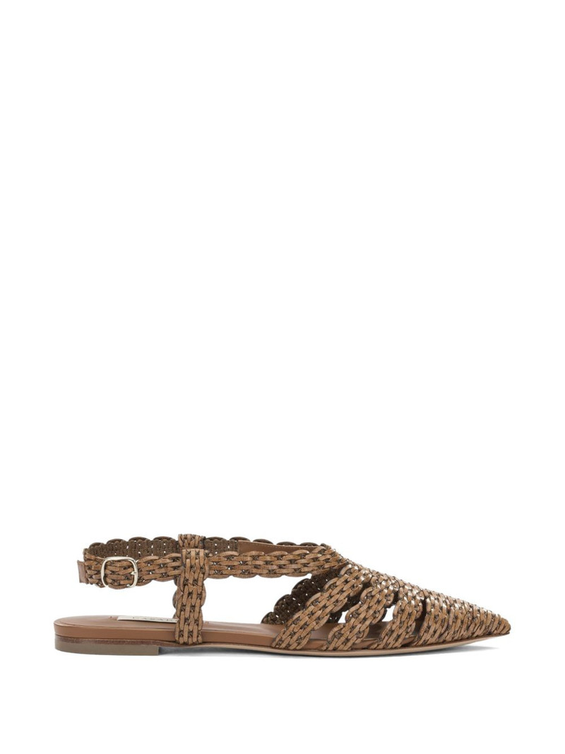 Avenida woven leather flat pumps 1