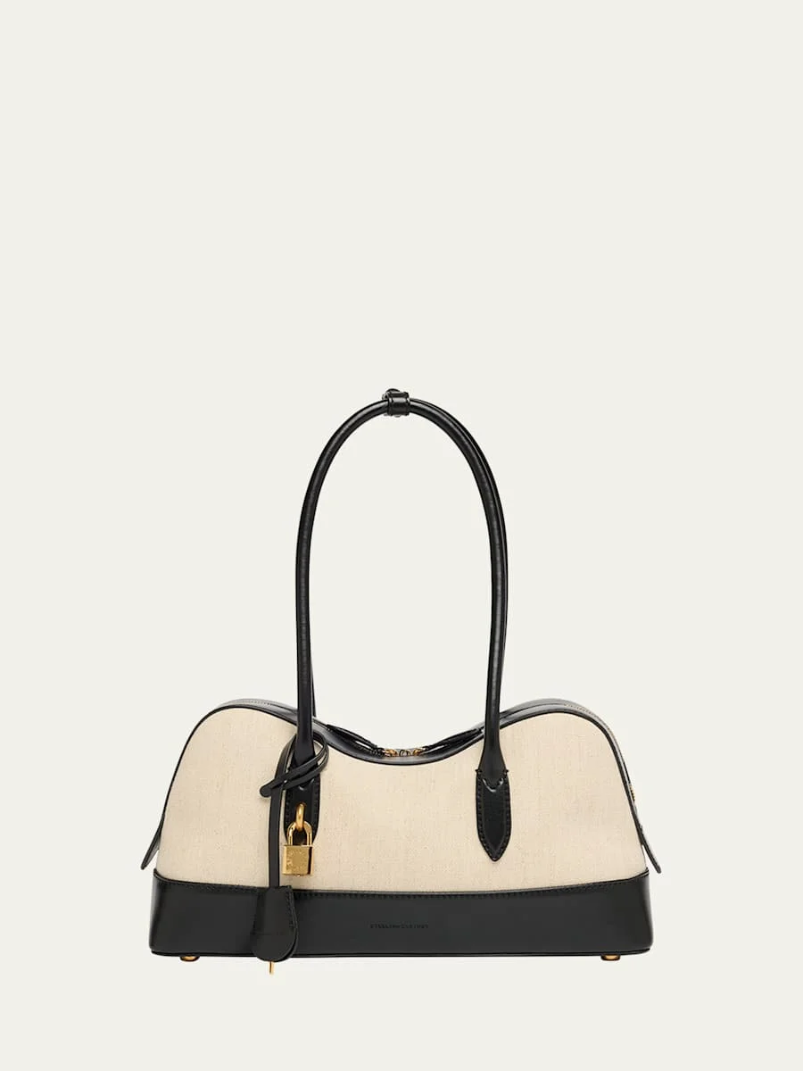 Stella Ryder Medium Cotton Canvas and Alter Mat Shoulder Bag - 1