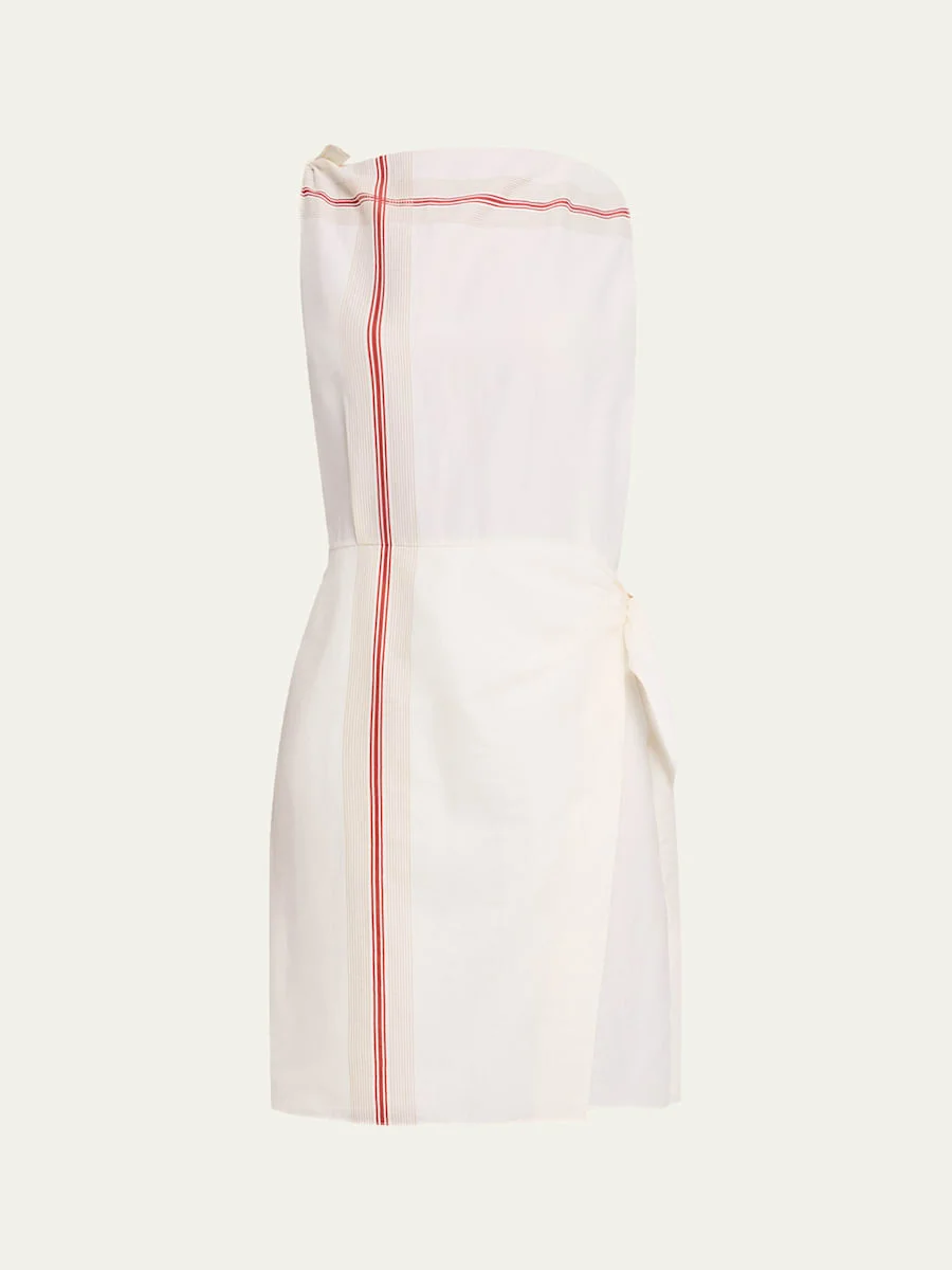 Stripe Handkerchief Wrap Dress - 1