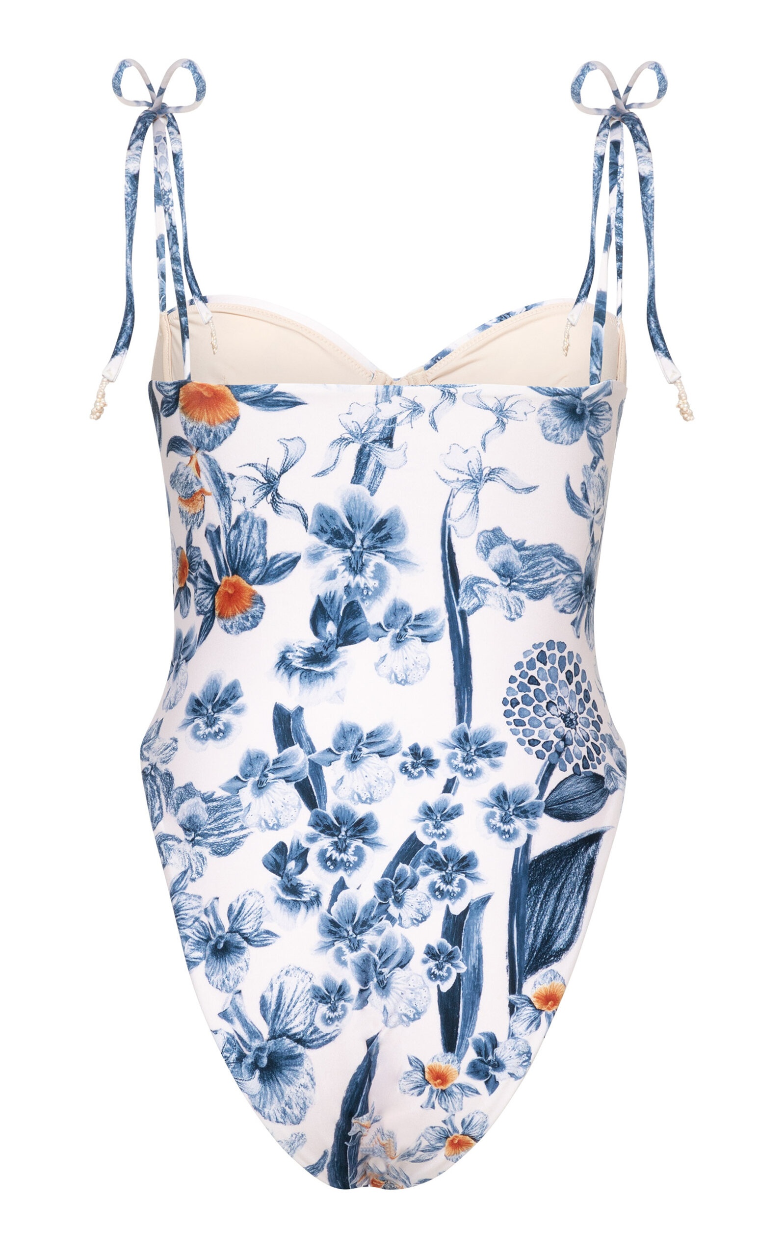 Rabano Petalo Ruched One-Piece Swimsuit white - 4