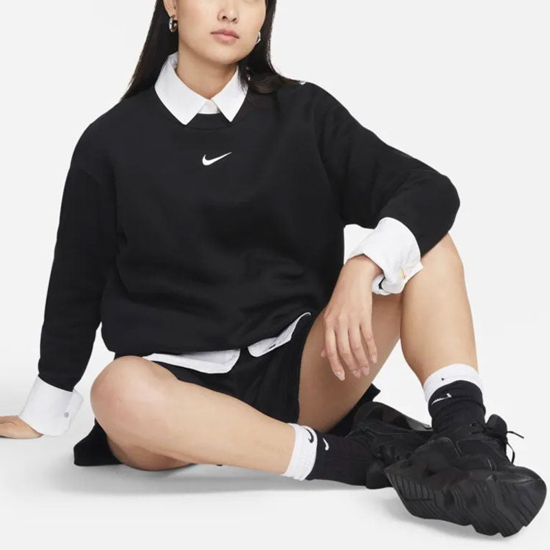 Nike (WMNS) Nike Sportswear Phoenix Fleece Wide Fit Crew Neck Sweatshirt 'Black' DQ5734-010 outlook