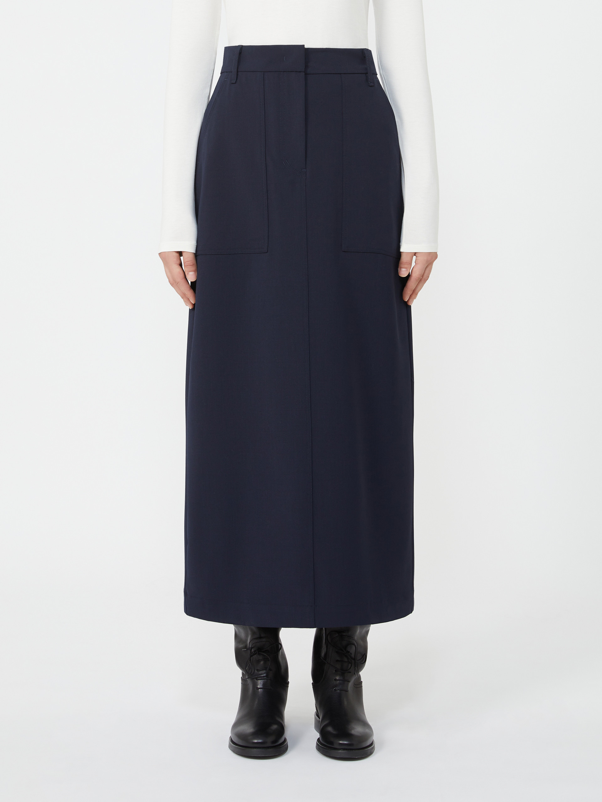 ALLER Long wool blend skirt - 3