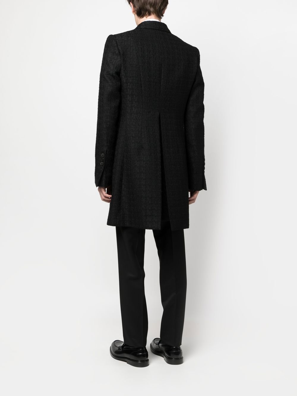 boucle double-breasted coat - 4