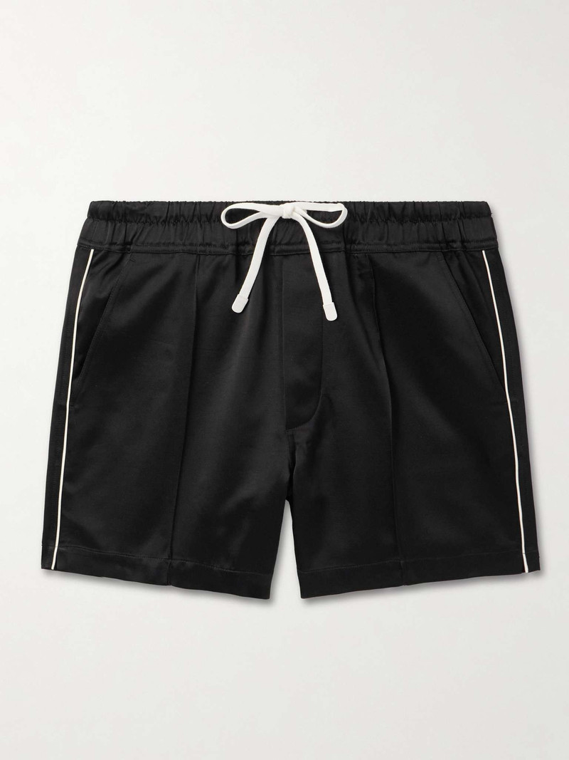 Straight-Leg Satin Drawstring Shorts 1
