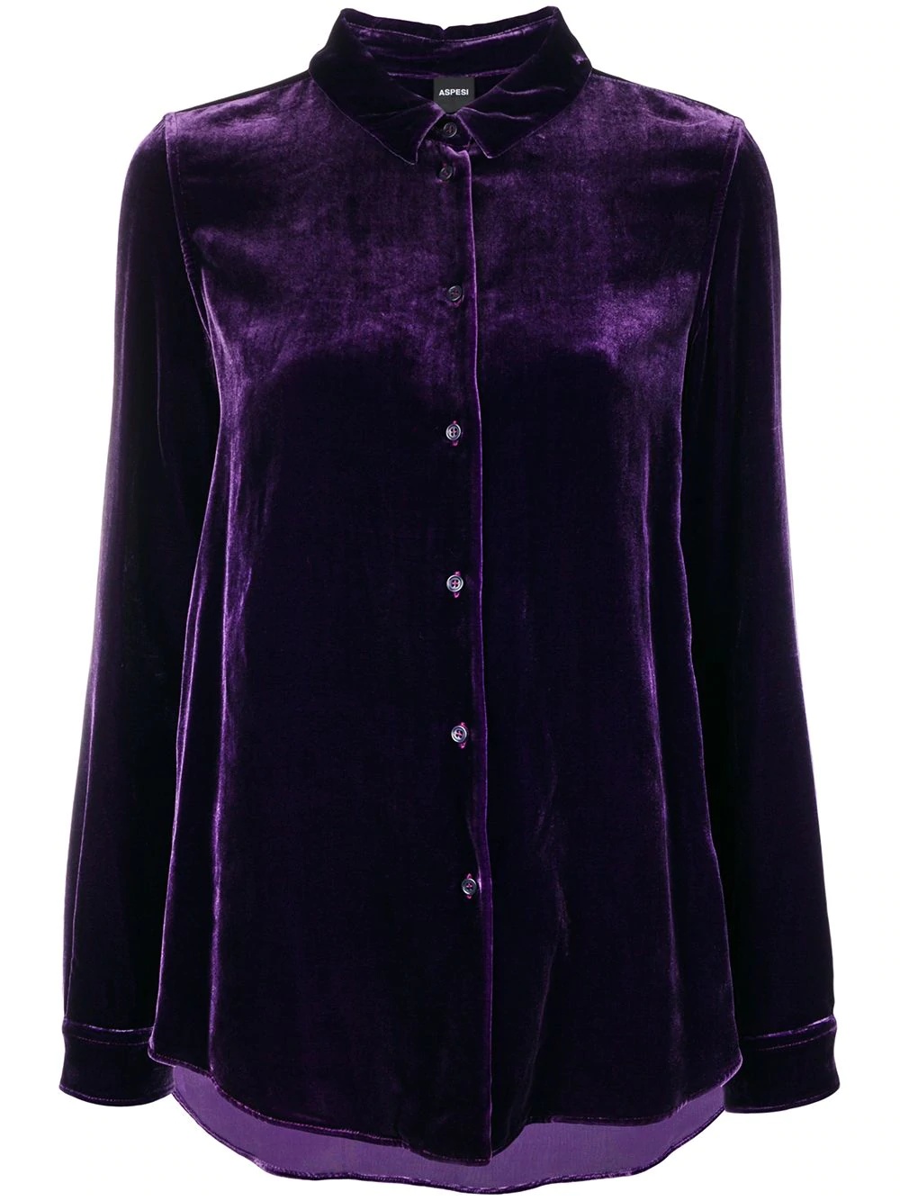 velvet buttoned up cardigan - 1