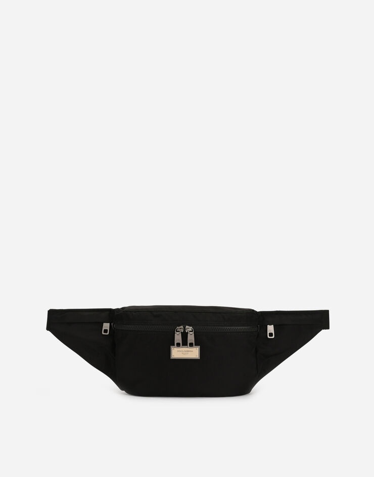 Nylon belt bag with branded plate - 1