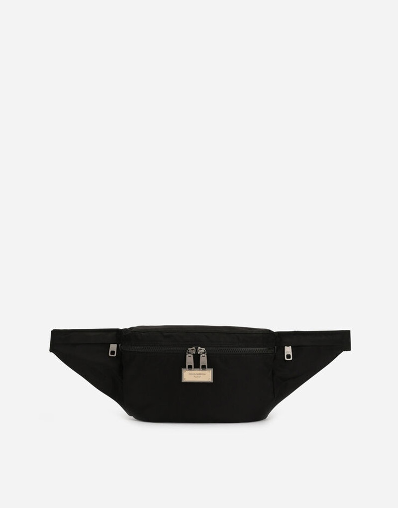 Nylon belt bag with branded plate 1