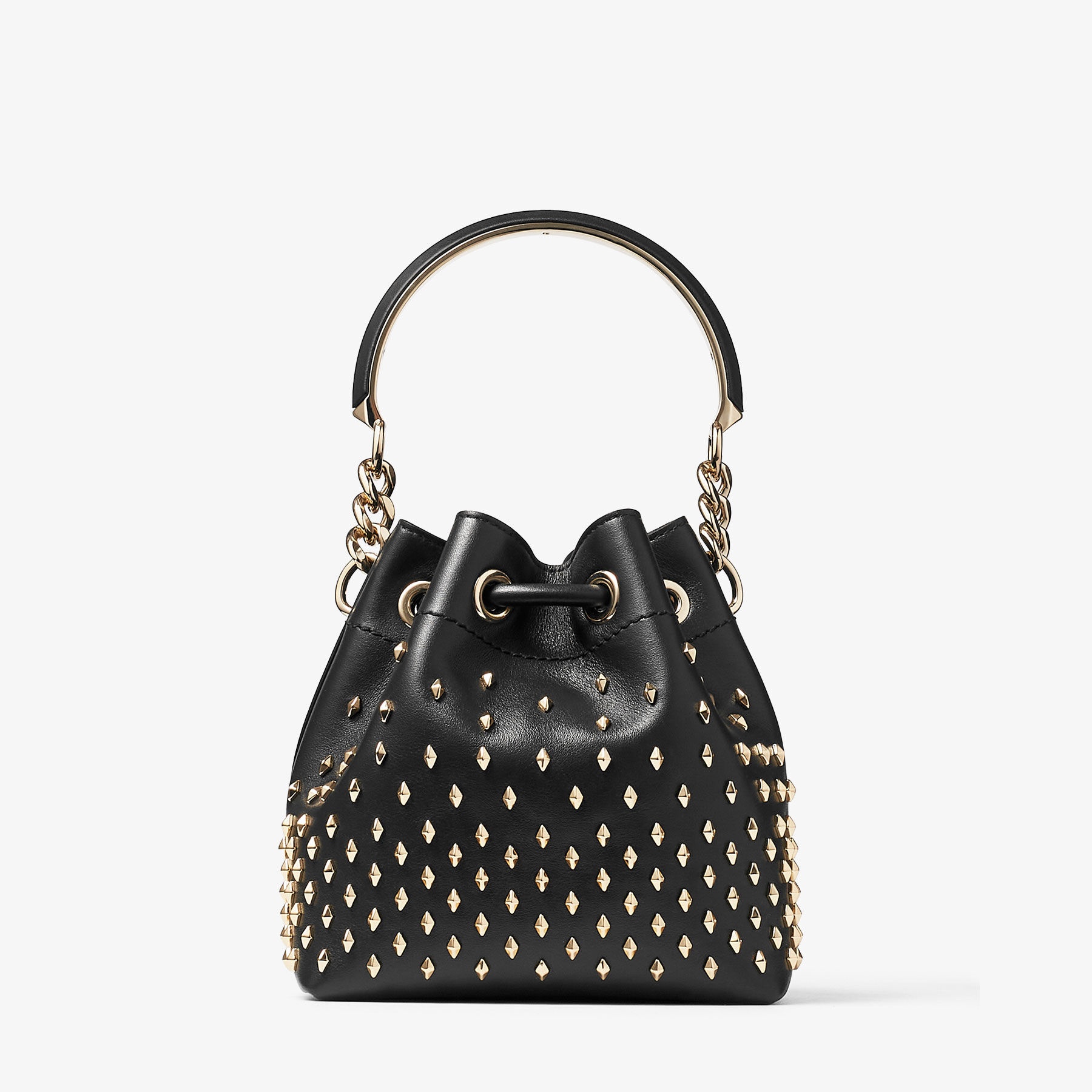 Bon Bon Bucket S
Black Smooth Calf Leather Bucket Bag with Studs - 6